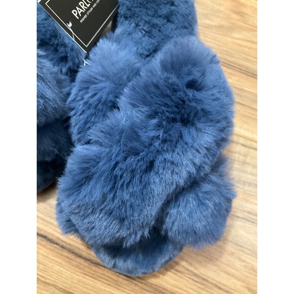 NWT Women's Parlovable Fuzzy Slippers Comfy Cross Band House Shoes   Size 5-6 Sm - Picture 4 of 9